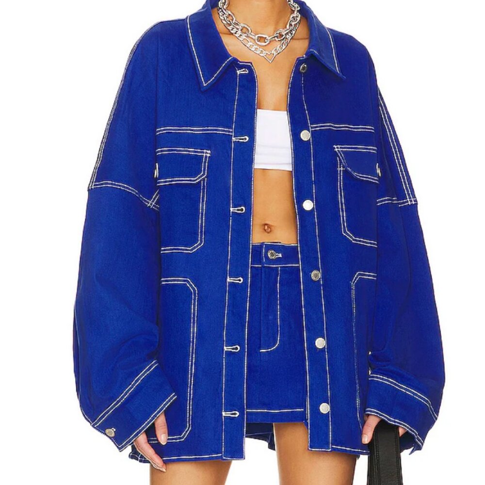 BY.DYLN Cooper Denim Jacket in Cobalt Blue